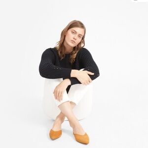 Everlane V-Mule Mustard suede